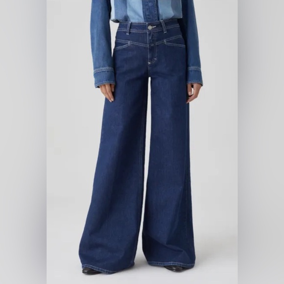 CLOSED Flared X Better Blue Wide Leg Denim Jeans 26 NWOT - Picture 5 of 10